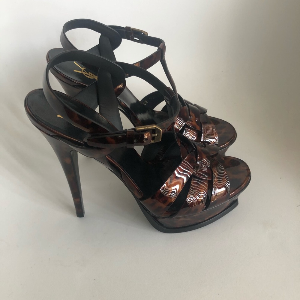 NIB $954 Saint Laurent Tribute Tortoise-Patent Platform in size 39! - Picture 7 of 16